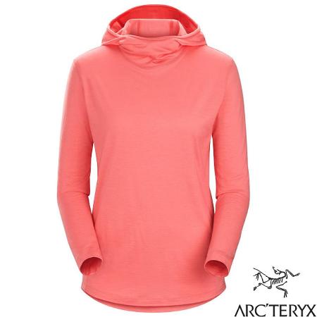 【加拿大 ARCTERYX 始祖鳥】女 Lana彈性長袖連帽防曬快乾排汗衣/X000006291-30428 索拉斯塔橘✿30E010